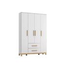 Jogo De Quarto Infantil Alegria Guarda Roupa E Cômoda Branco