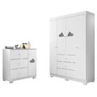 Jogo De Quarto Infantil Ane Com Guarda Roupa E Cômoda - Phoen