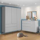 Jogo De Quarto Infantil Bebê Com Guarda Roupa E Cômoda Mdf Me