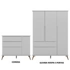 Jogo De Quarto Infantil Bebê Com Guarda Roupa E Cômoda Mdf Me