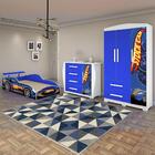 Jogo De Quarto Infantil Carro Stock Car Azul Marinho