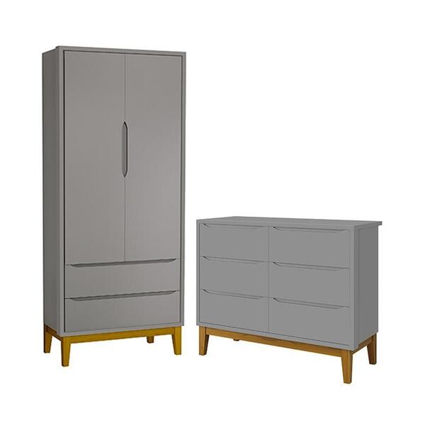 Jogo De Quarto Infantil Classic Guarda Roupa 2 Portas E Cômod