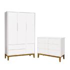 Jogo De Quarto Infantil Classic Guarda Roupa 3 Portas E Cômod