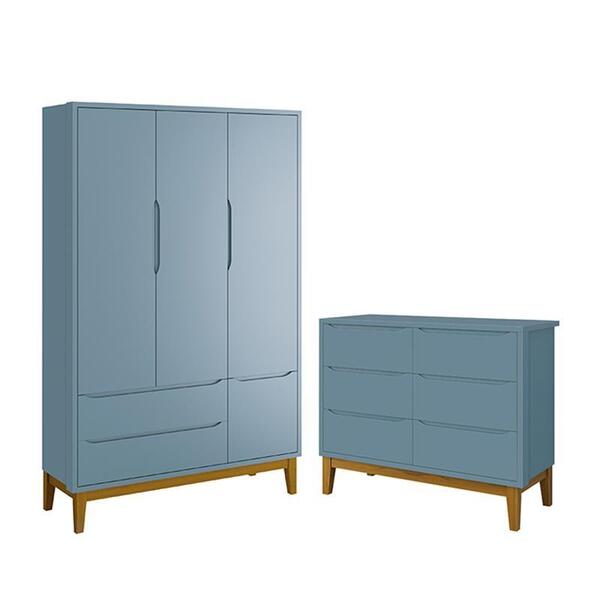 Jogo De Quarto Infantil Classic Guarda Roupa 3 Portas E Cômod