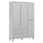 Jogo De Quarto Infântil Com 3 Peças Lunna Cor Cinza Peternell