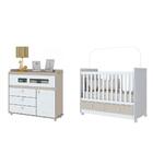 Jogo De Quarto Infantil Com Cômoda E Berço Cristal/branco