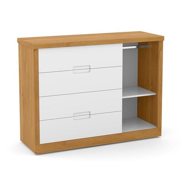 Jogo De Quarto Infantil Com Guarda Roupa 4 Portas E Cômoda Tu