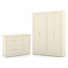 Jogo De Quarto Infantil Com Guarda Roupa 4 Portas E Cômoda Tu