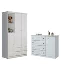 Jogo De Quarto Infantil Com Guarda Roupa Bala De Menta E Cômo