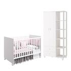 Jogo De Quarto Infantil Com Guarda Roupa Gino E Berço Mel - R