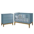 Jogo De Quarto Infantil Cômoda 3 Gavetas E Berço Classic Com