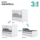 Jogo De Quarto Infantil Cômoda Pula-pula E Berço Aquarela - M