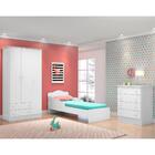 Jogo De Quarto Infantil Doce Sonho 3 Portas Mini Cama Branco