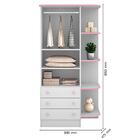 Jogo De Quarto Infantil Doce Sonho Branco Rosa Qmovi