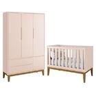 Jogo De Quarto Infantil Guarda Roupa 3 Portas E Berço Classic