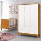 Jogo De Quarto Infantil Guarda Roupa 3 Portas E Berço Classic