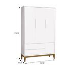 Jogo De Quarto Infantil Guarda Roupa 3 Portas E Cômoda 3 Gave