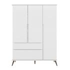 Jogo De Quarto Infantil Guarda Roupa E Cômoda Branco Acetinad