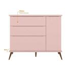 Jogo De Quarto Infantil Guarda Roupa E Cômoda Rose Acetinado