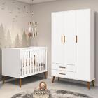 Jogo De Quarto Infantil Isis Guarda Roupa 3 Portas E Berço -