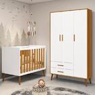 Jogo De Quarto Infantil Isis Guarda Roupa 3 Portas E Berço -