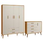 Jogo De Quarto Infantil Isis Guarda Roupa 4 Portas E Cômoda 1