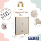 Jogo De Quarto Infantil Isis Guarda Roupa 4 Portas E Cômoda 4