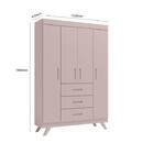 Jogo De Quarto Infantil Maya Rose Guarda-roupa Cômoda Berço