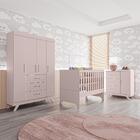 Jogo De Quarto Infantil Maya Rose Guarda-roupa Cômoda Berço