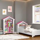 Jogo De Quarto Infantil Mini Cama E Nicho Anelise Branco Rosa