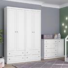 Jogo De Quarto Infantil Mississipi Guarda Roupa 4 Portas E Cô