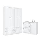 Jogo De Quarto Infantil Mississipi Guarda Roupa 4 Portas E Cô