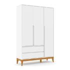 Jogo De Quarto Infantil Nature Clean Guarda Roupa 3 Portas E