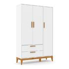 Jogo De Quarto Infantil Nature Guarda Roupa 3 Portas E Cômoda