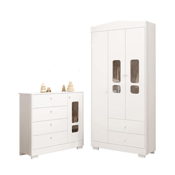 Jogo De Quarto Infantil New Danny Plus Com Guarda Roupa 3 Por