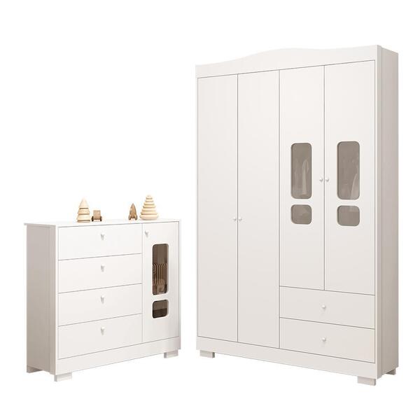 Jogo De Quarto Infantil New Danny Plus Com Guarda Roupa 4 Por