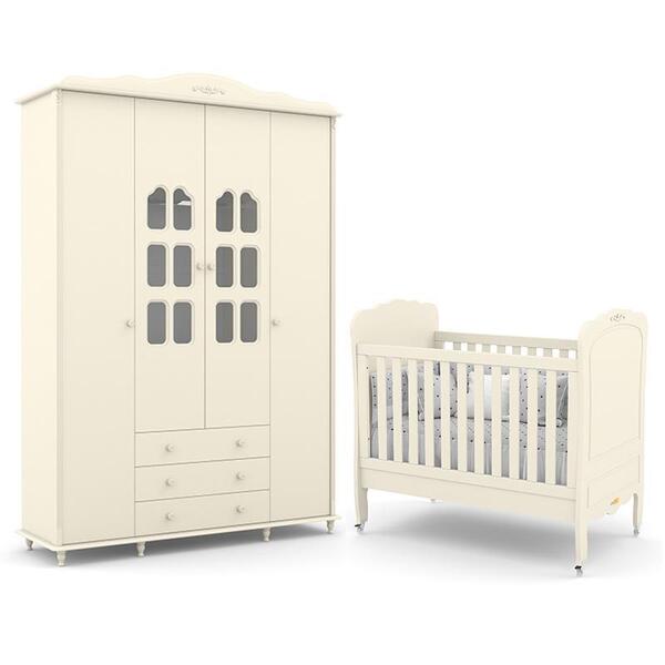 Jogo De Quarto Infantil Provence New Com Guarda Roupa E Berço