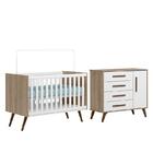 Jogo De Quarto Infantil Q Encanto Retrô Com Cômoda E Berço -