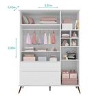 Jogo De Quarto Infantil Retrô Alice Guarda Roupa E Cômoda Com