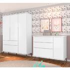 Jogo De Quarto Infantil Retrô Alice Guarda Roupa E Cômoda Com