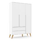 Jogo De Quarto Infantil Retrô Clean Guarda Roupa 3 Portas E C