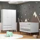 Jogo De Quarto Infantil Retrô Gold Com Guarda Roupa 3 Portas