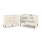 Jogo De Quarto Infantil Retrô Gold Cômoda Com Porta E Berço -