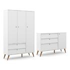 Jogo De Quarto Infantil Retrô Gold Guarda Roupa 3 Portas E Cô