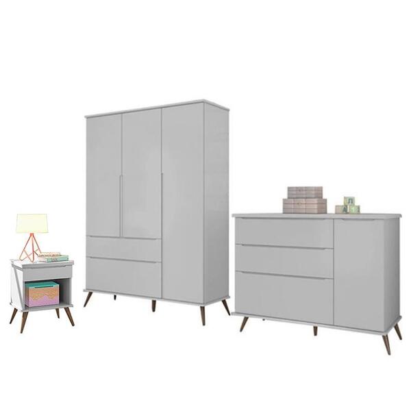 Jogo De Quarto Infantil Retrô Melinda Guarda Roupa, Cômoda Co