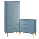 Jogo De Quarto Infantil Theo Guarda Roupa 2 Portas E Cômoda 3