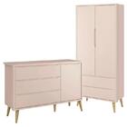 Jogo De Quarto Infantil Theo Guarda Roupa 2 Portas E Cômoda C