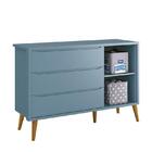 Jogo De Quarto Infantil Theo Retrô Cômoda 1 Porta E Berço Com