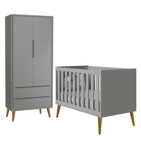 Jogo De Quarto Infantil Theo Retrô Guarda Roupa 2 Portas E Be