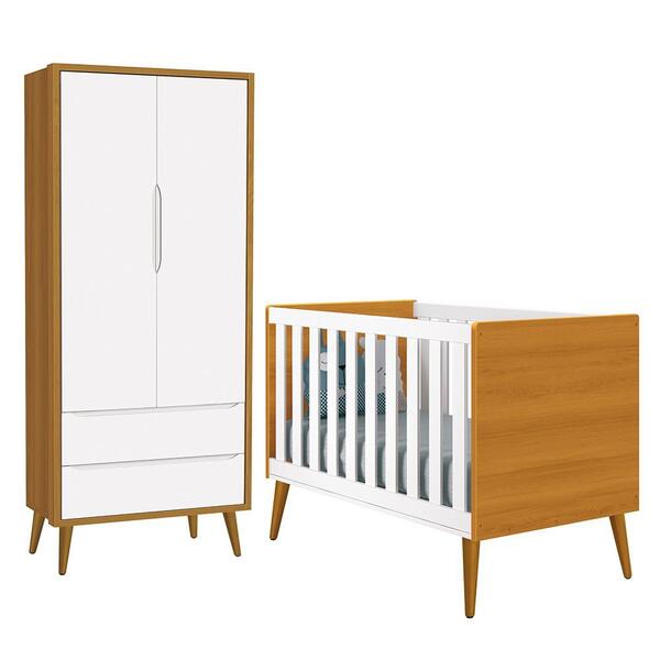 Jogo De Quarto Infantil Theo Retrô Guarda Roupa 2 Portas E Be